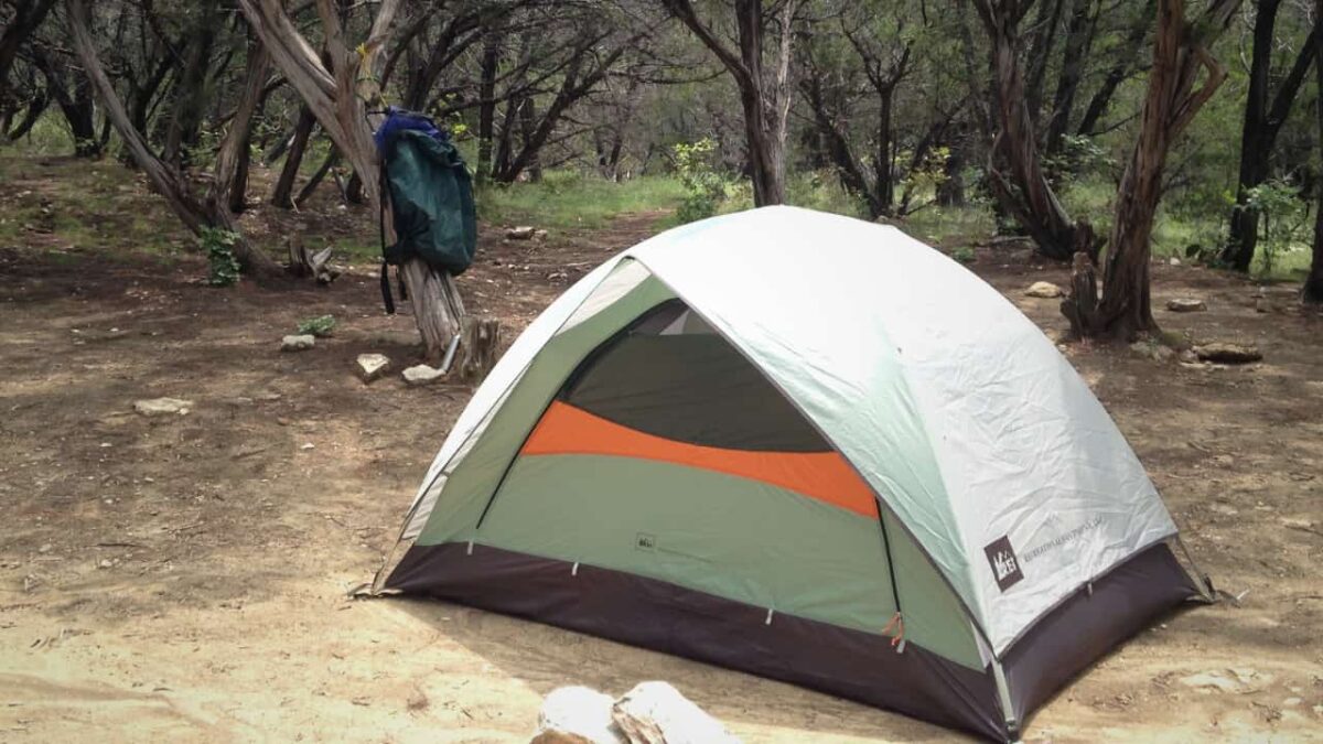 Camping Tent setup in prime camp area